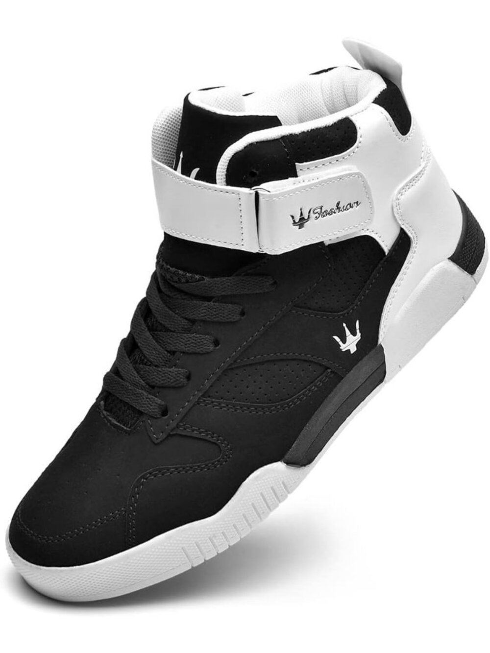 Women's Black Tennis Shoes Casual Lace Up High Top Athletic Running Sneakers